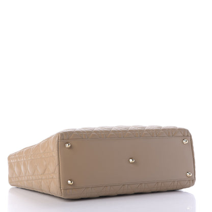Christian Dior Lambskin Cannage Large Lady Dior Beige 4 of 9