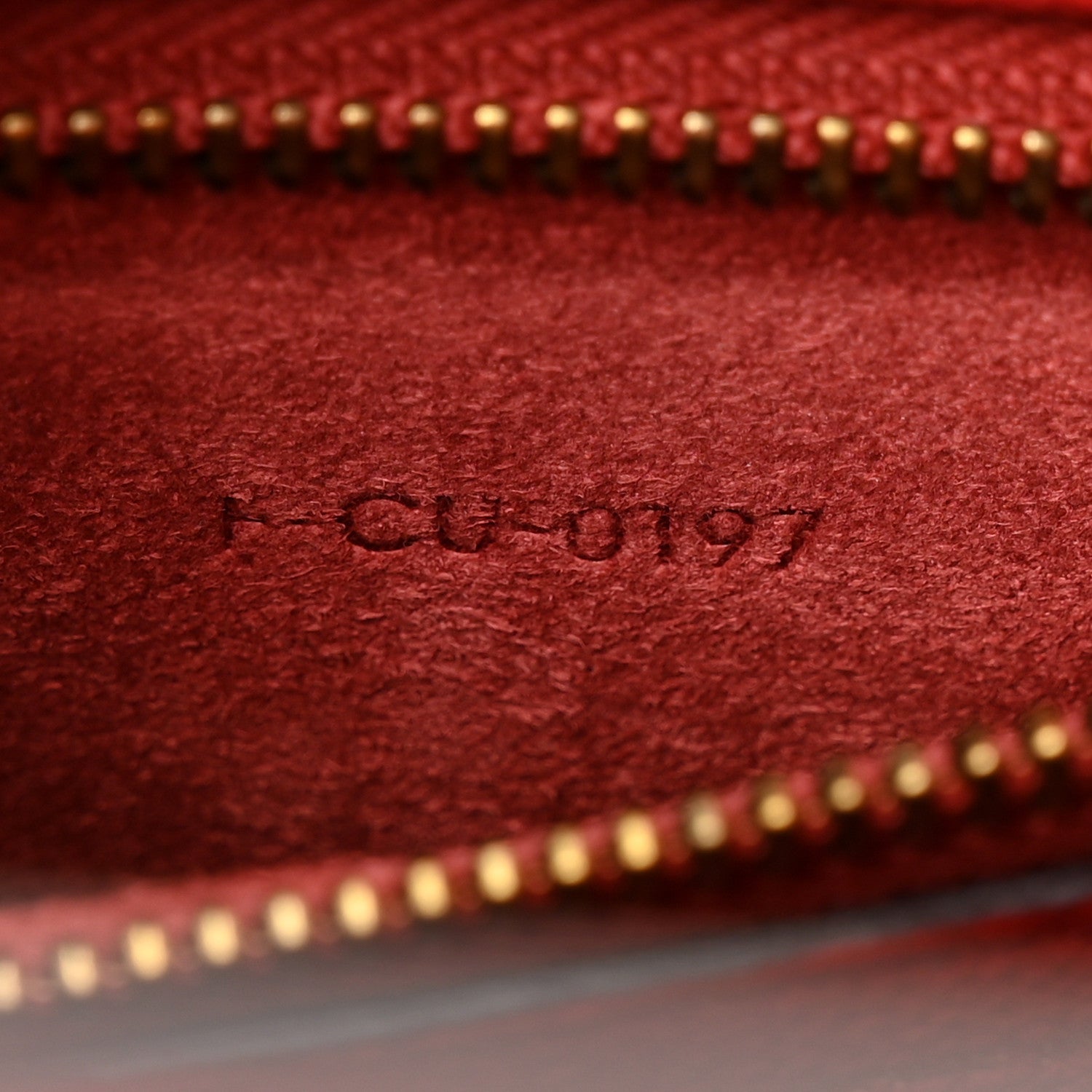 Celine Drummed Calfskin Micro Luggage Red 7 of 12
