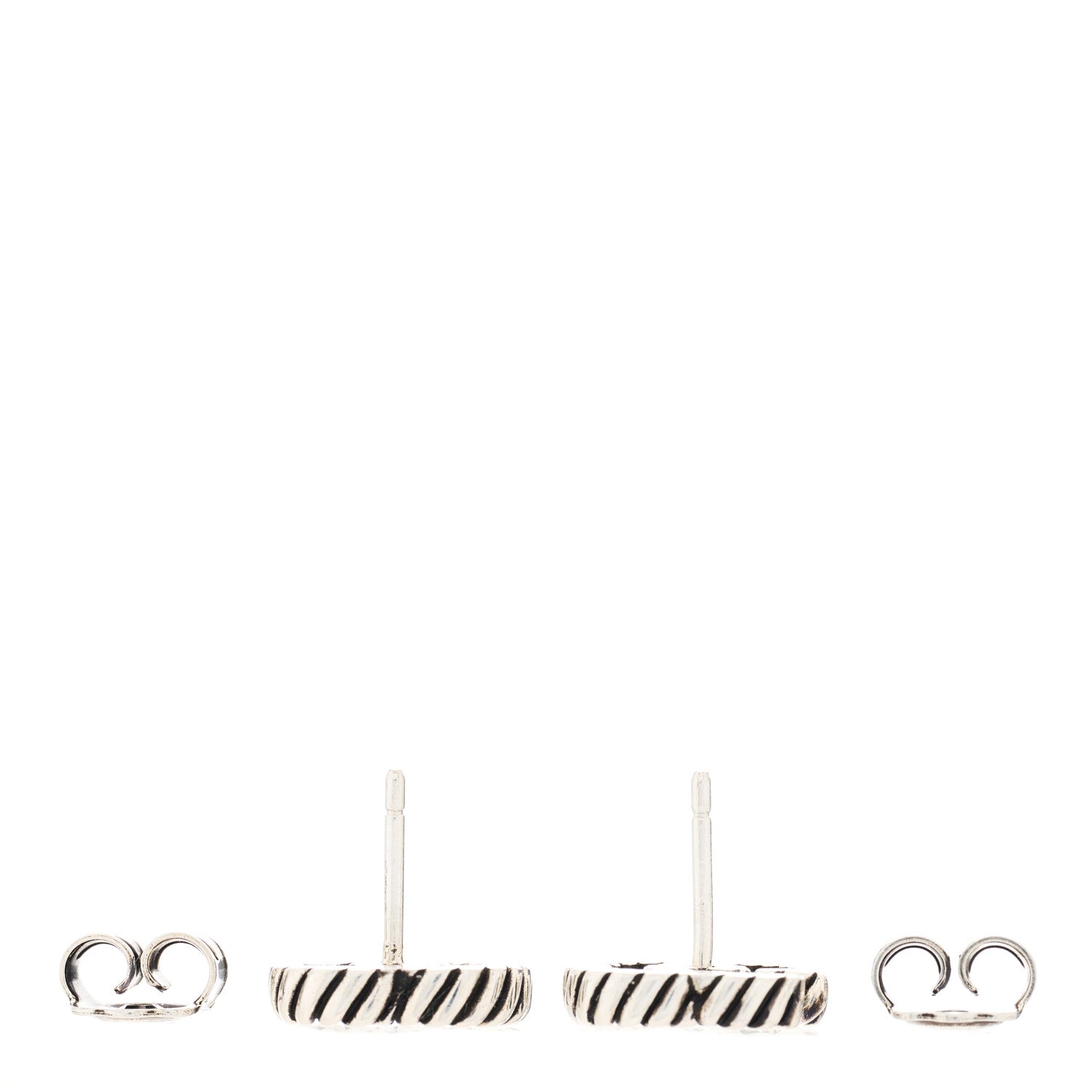 Gucci Sterling Silver Torchon Double G Earrings 2 of 3