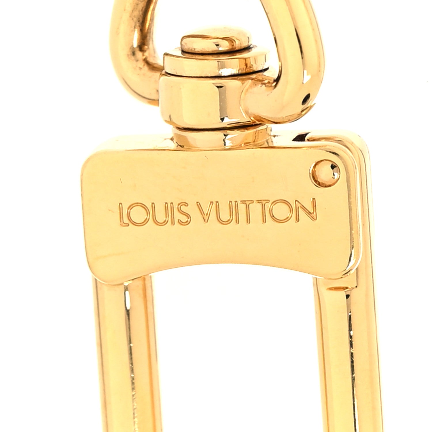 Louis Vuitton Brass Enamel Fleur De Monogram Bag Charm Chain Gold 3 of 4