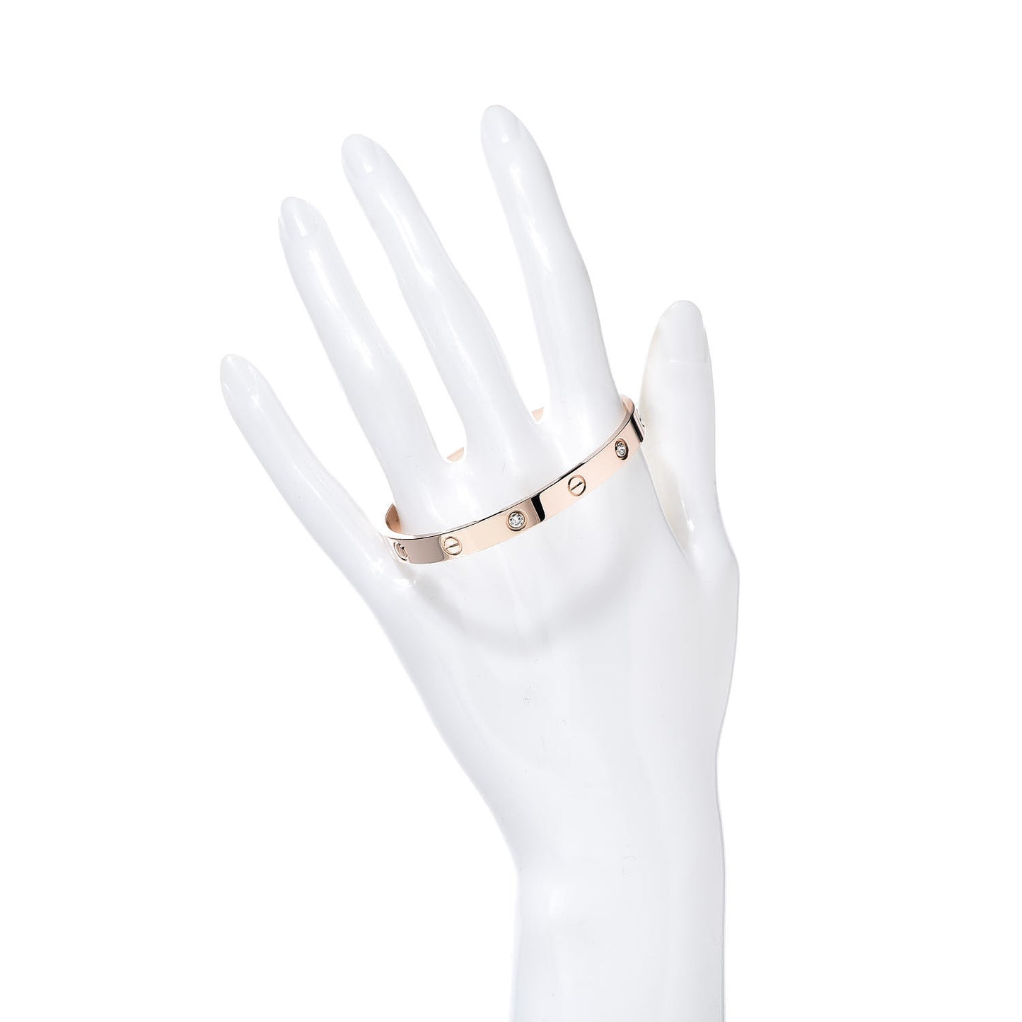 18K Pink Gold 4 Diamond LOVE Bracelet 17
