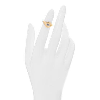 David Yurman 18K Yellow Gold Diamond Blue Sapphire Cable Collectibles Evil Eye Pinky Ring 44 3 2 of 4