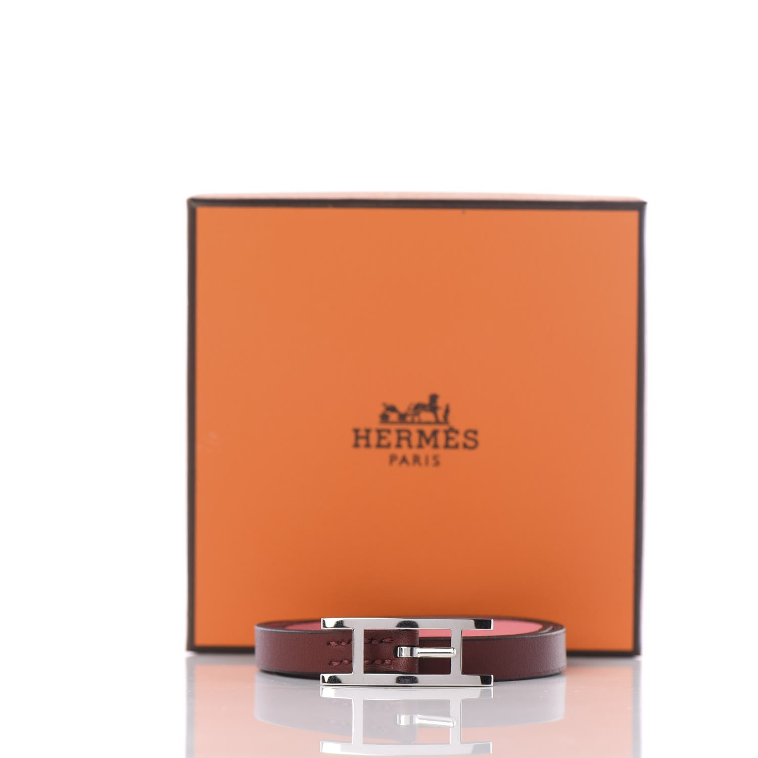Hermes Swift Behapi Double Tour Bracelet T2 Rouge H Rose Ete 6 of 6
