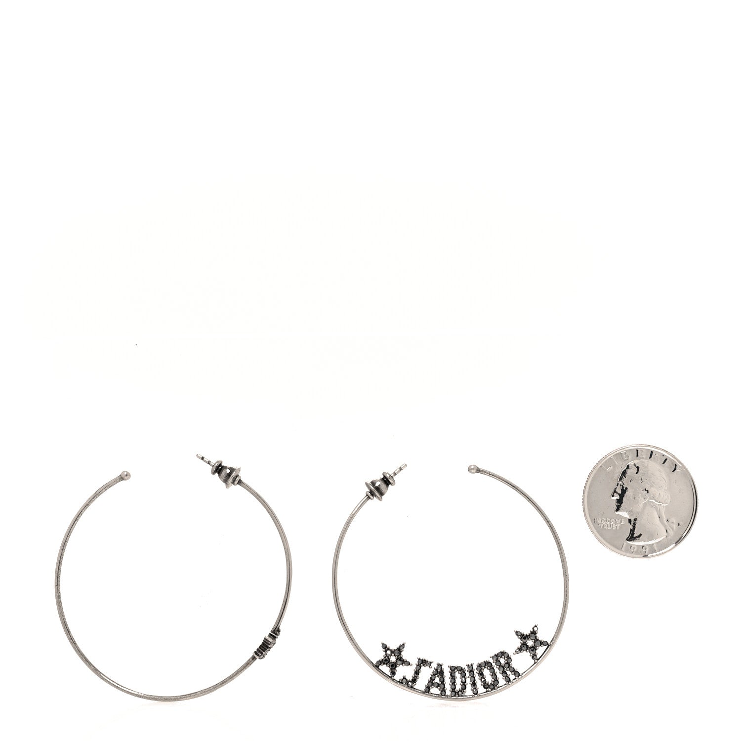 Christian Dior Palladium J'Adior Hoop Earrings Black 2 of 3