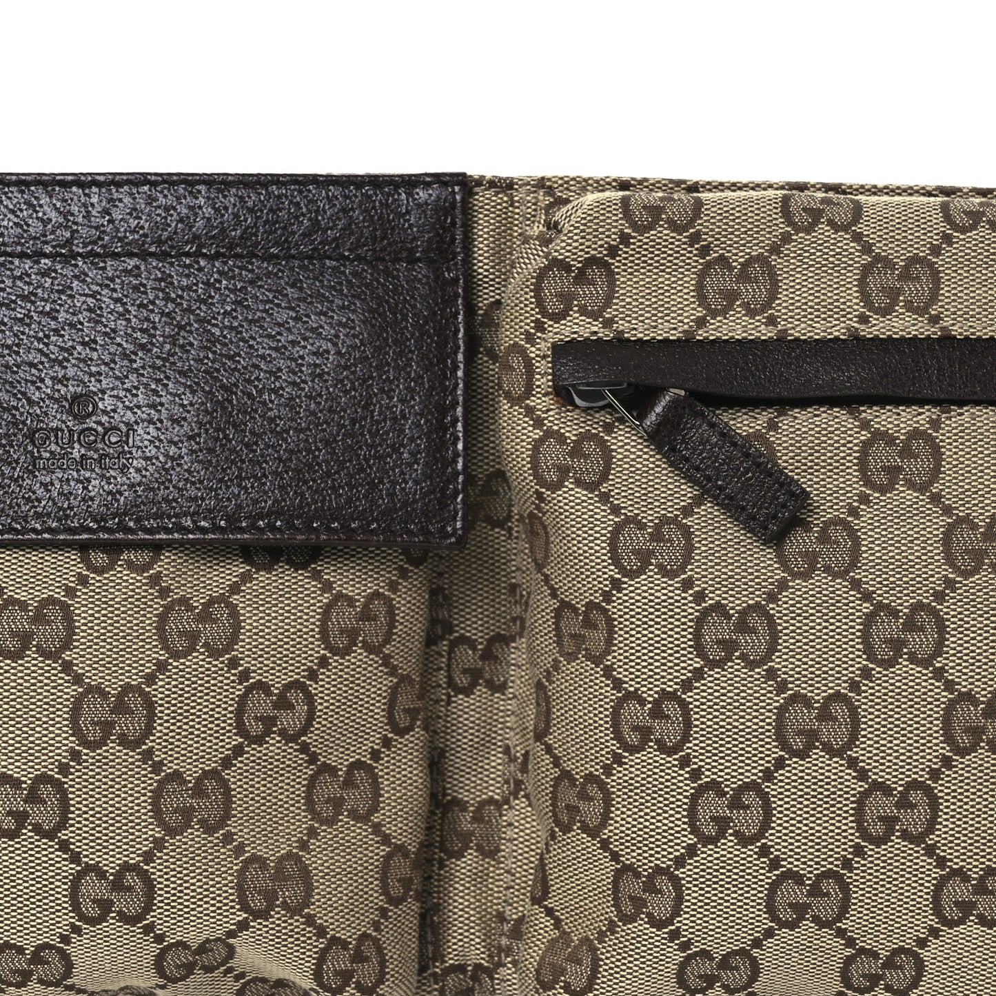 GG Monogram Double Pocket Belt Bag Dark Brown