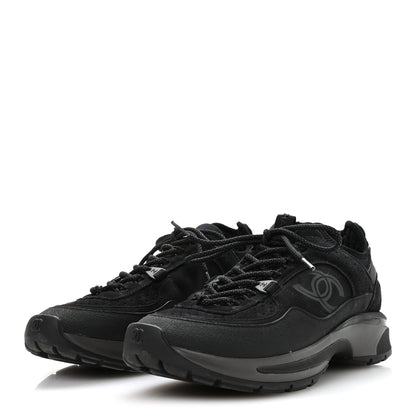 Chanel Suede Calfskin Mesh CC Sneakers 39 Black 4 of 7