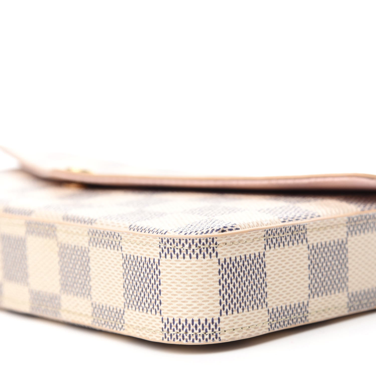 Louis Vuitton Damier Azur Pochette Felicie Chain Wallet Rose Ballerine 8 of 12