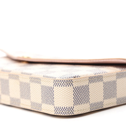 Louis Vuitton Damier Azur Pochette Felicie Chain Wallet Rose Ballerine 8 of 12
