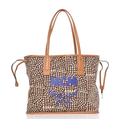 MCM Visetos Medium Liz Reversible Shopper Tote Cognac 5 of 15
