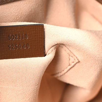 Gucci Monogram Textured Calfskin Horsebit 1955 Drawstring Bucket Bag Beige Brown Sugar 7 of 10