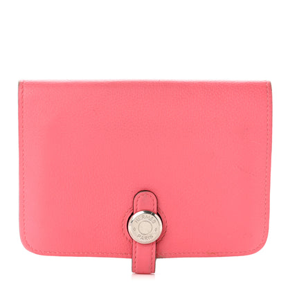 Hermes Evercolor Dogon Compact Wallet Rose Azalee 1 of 11
