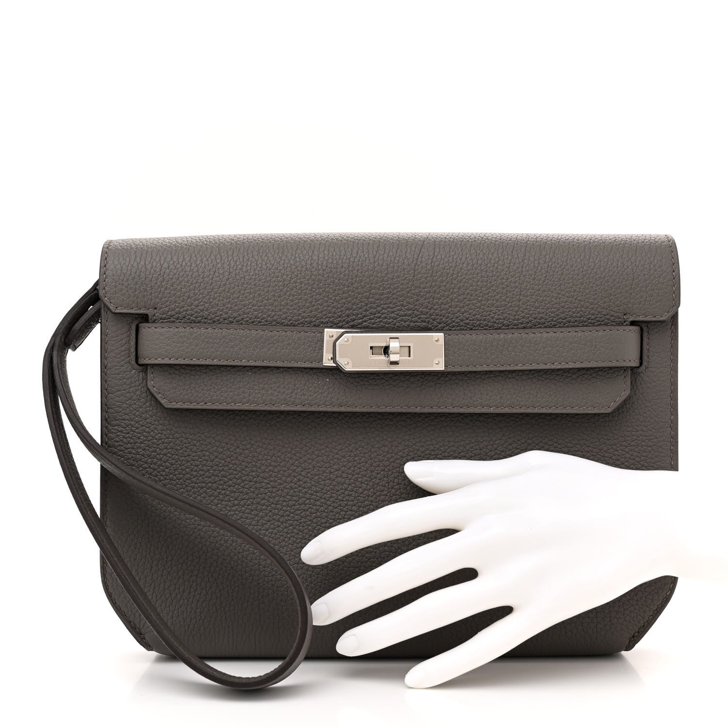 Hermes Togo Kelly Depeches 25 Pouch Etain 2 of 12