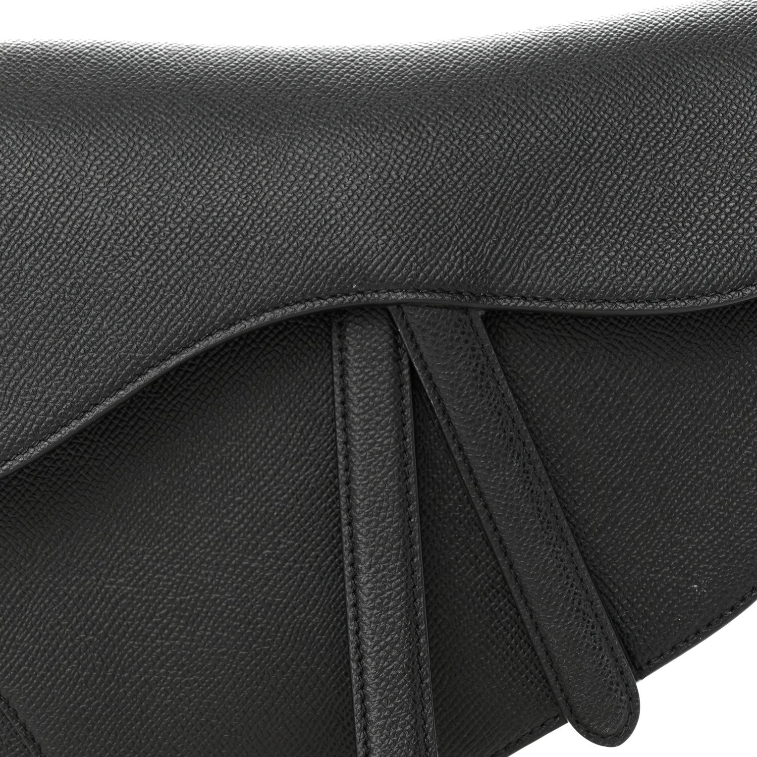 Christian Dior Grained Calfskin Saddle Bag Black 8 of 12