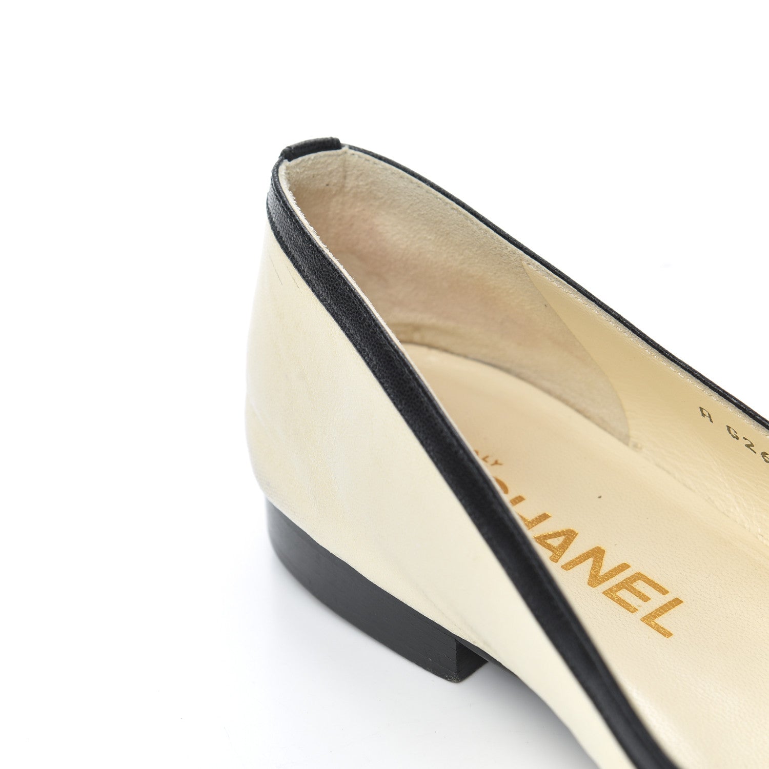 Chanel Goatskin Cap Toe Bow CC Ballerina Flats 36.5 Ivory Black 21 of 24