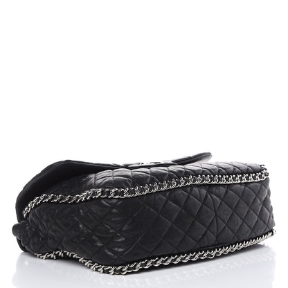 Chanel Washed Lambskin Quilted Maxi Chain Around Flap Black 4 of 19