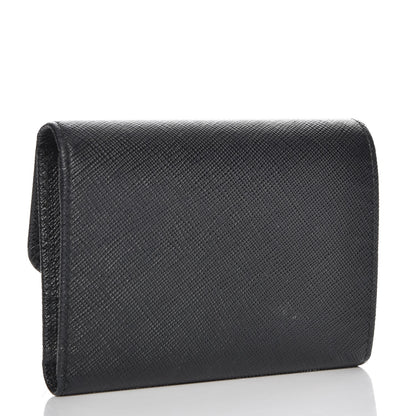 Prada Saffiano Small Fiocco Bow Wallet Nero Black 3 of 8