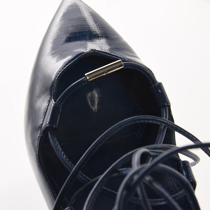 Louis Vuitton Patent Calfskin Cover Girl Flats 38 Navy 10 of 10