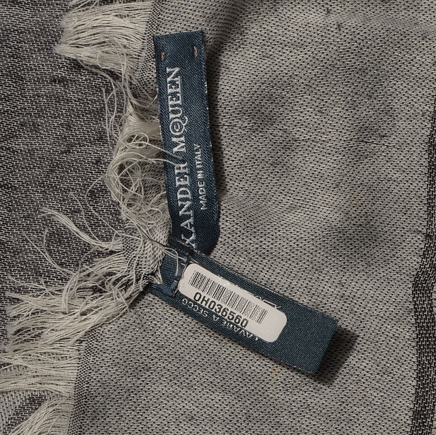 Cotton Viscose Skull Shawl Grey