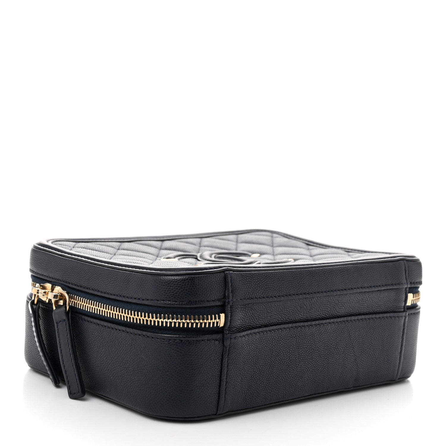 Chanel Caviar Quilted Medium CC Filigree Vanity Case Navy 4 of 13