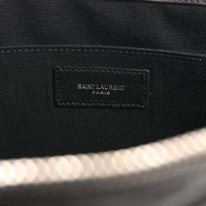 Saint Laurent Calfskin Matelasse Chevron Cassandre Monogram Document Holder Earth 6 of 11