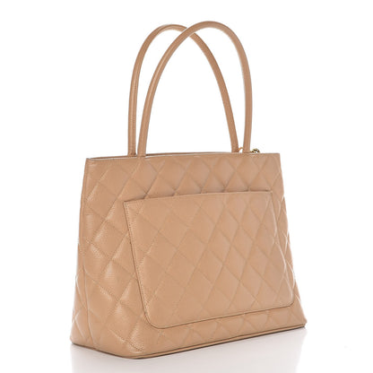 Chanel Caviar Quilted Medallion Tote Beige 3 of 14