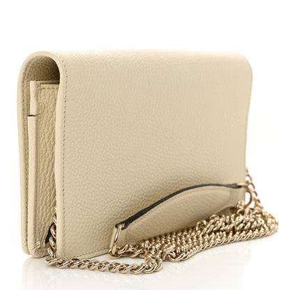 Gucci Pebbled Calfskin Soho Wallet on Chain Ivoire 3 of 11