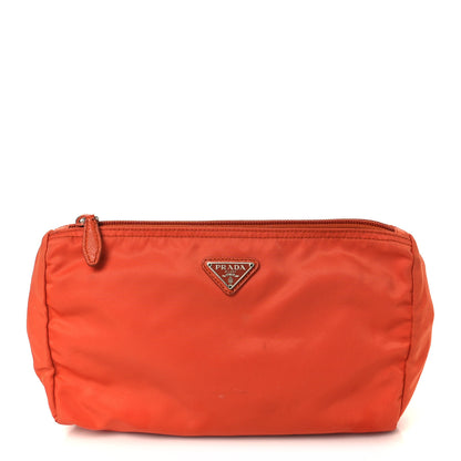 Prada Nylon Vela Cosmetic Pouch Orange 1 of 8