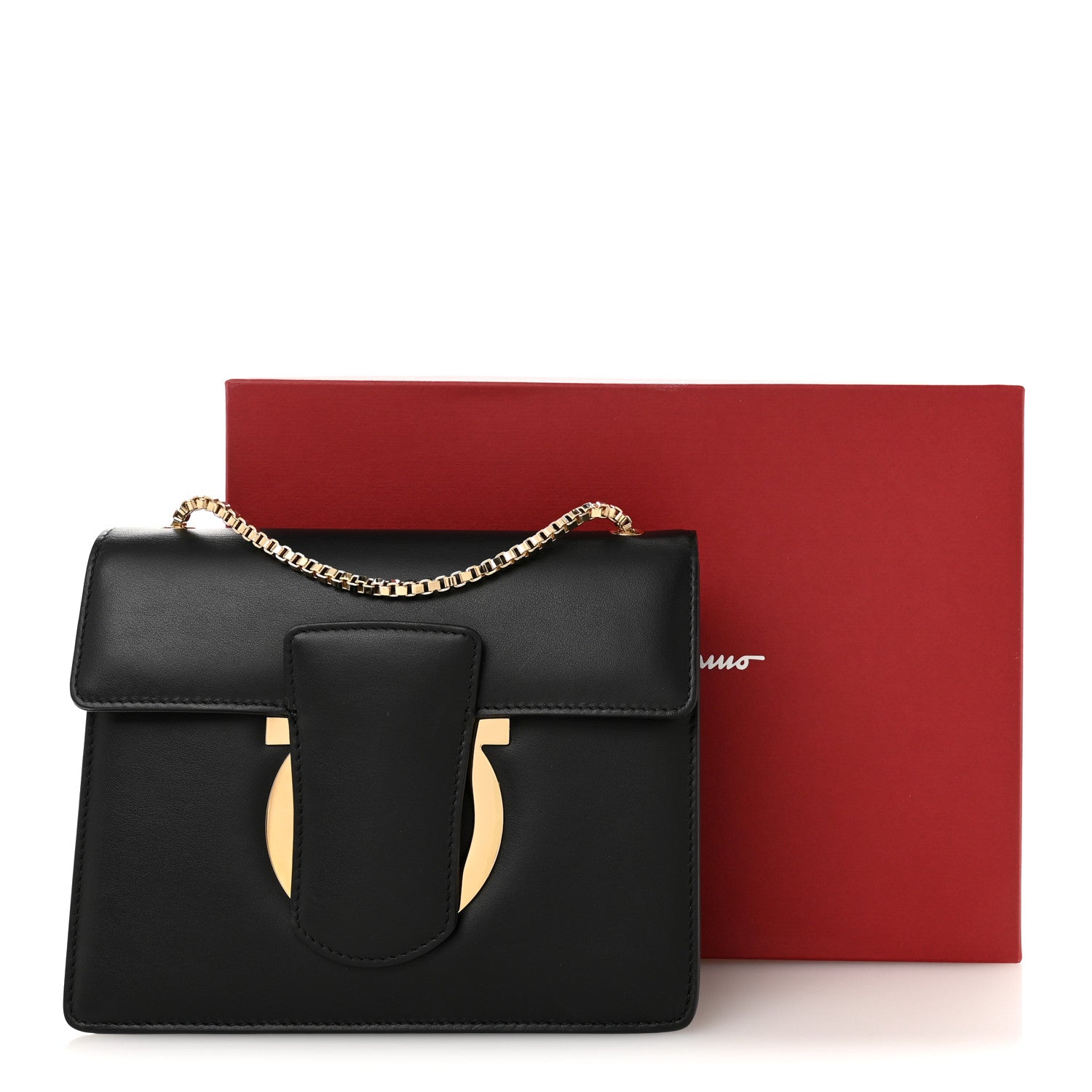Salvatore Ferragamo Calfskin Thalia Flap Shoulder Bag Black 11 of 11