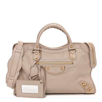 Balenciaga Chevre Gold Hardware Metallic Edge City Beige Praline 1 of 14