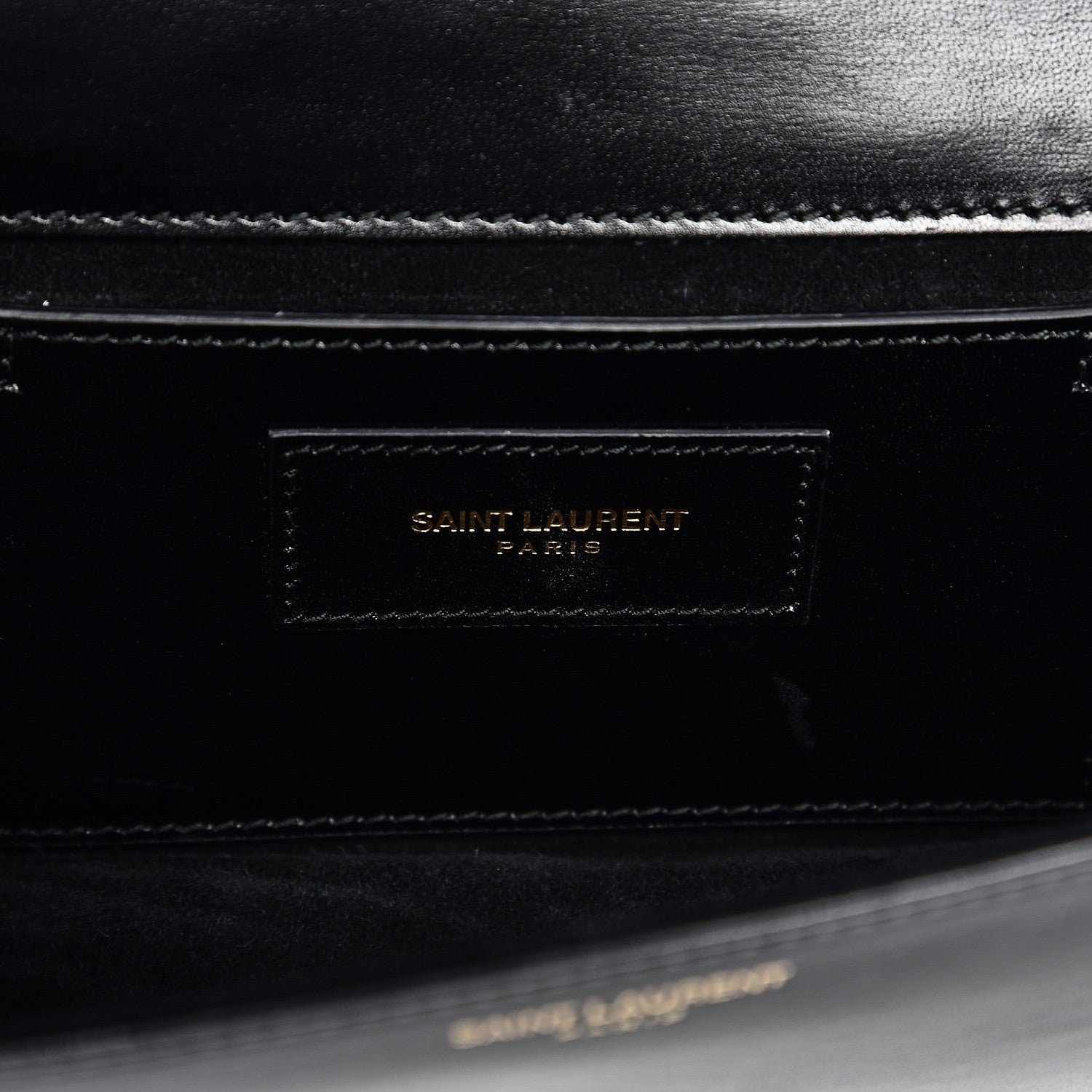 Saint Laurent Smooth Calfskin Medium Marquage Clutch Black 7 of 8