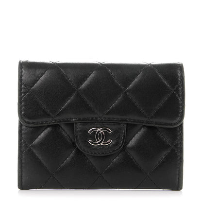 Chanel Lambskin Quilted Flap Card Holder Wallet Black 1 of 7