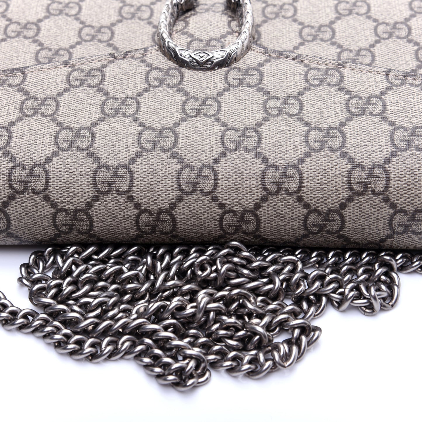 GG Supreme Monogram Mini Dionysus Chain Wallet Beige Taupe