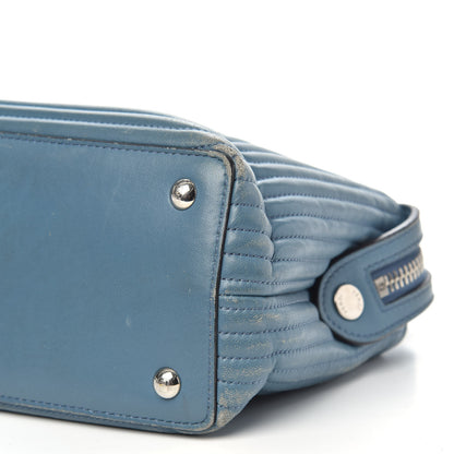 Fendi Shiny Nappa Trapuntata Small DotCom Click Top Handle Chain Satchel Blue 9 of 14