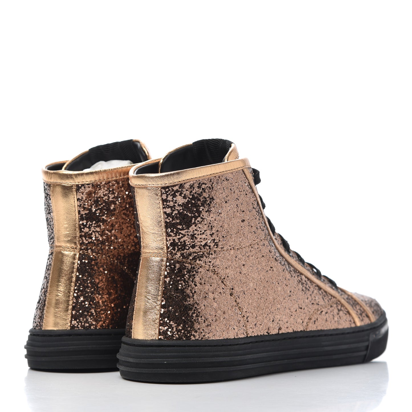 Nappa Glitter Galactica High Top Sneakers 38.5 Copper