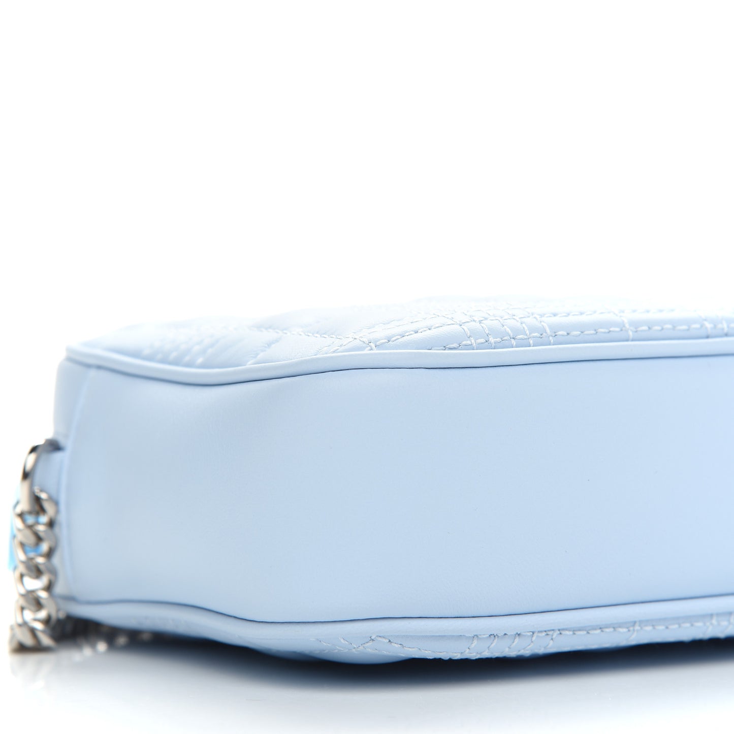 Lambskin Quilted Camera Bag Pale Blue