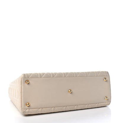 Christian Dior Lambskin Cannage Large Lady Dior Light Beige 3 of 5