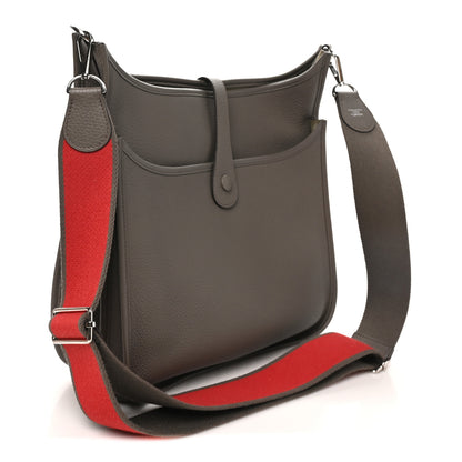 Hermes Taurillon Clemence Amazone Evelyne III GM Etain 3 of 10