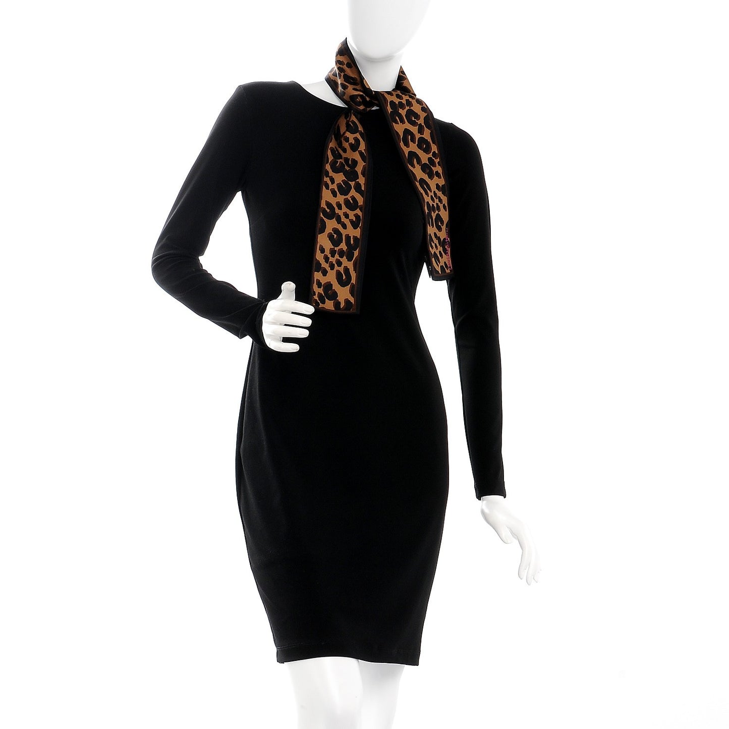Silk Leopard Bandeau Scarf Marron