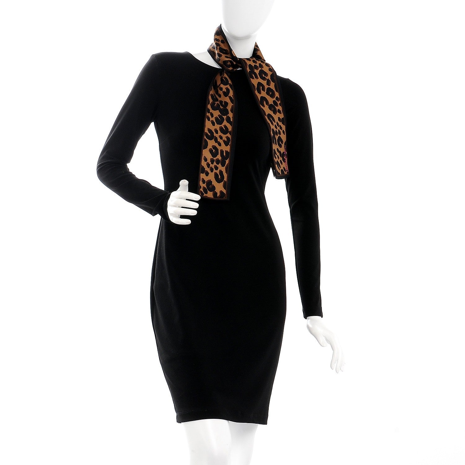 Louis Vuitton Silk Leopard Bandeau Scarf Marron 2 of 5
