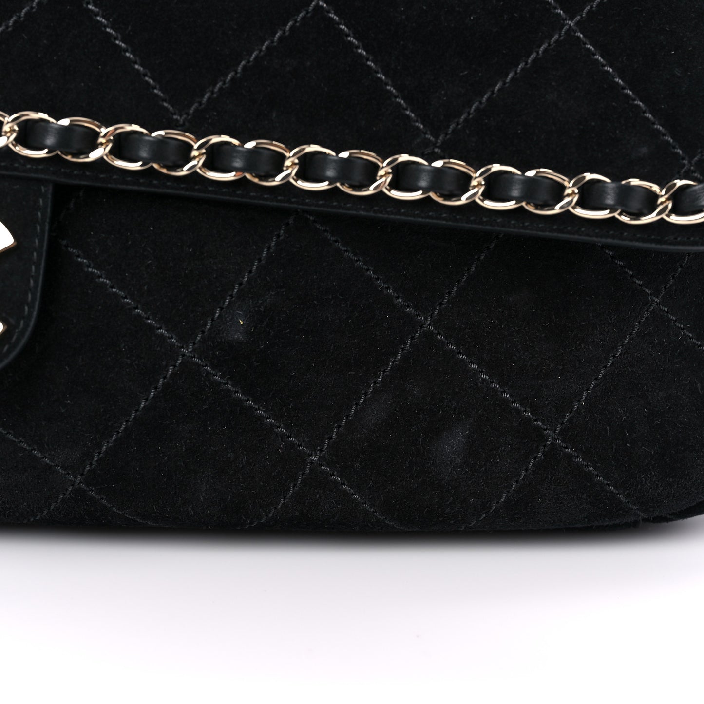 x Pharrell Williams Suede Lambskin XXL Flap Bag Black