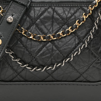 Chanel Aged Calfskin Quilted Small Gabrielle Hobo Black 8 of 10