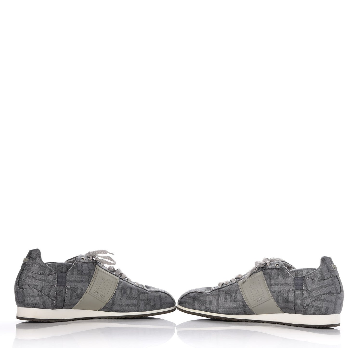 Coated Canvas FF Mens Low Top Sneakers 7 Grey