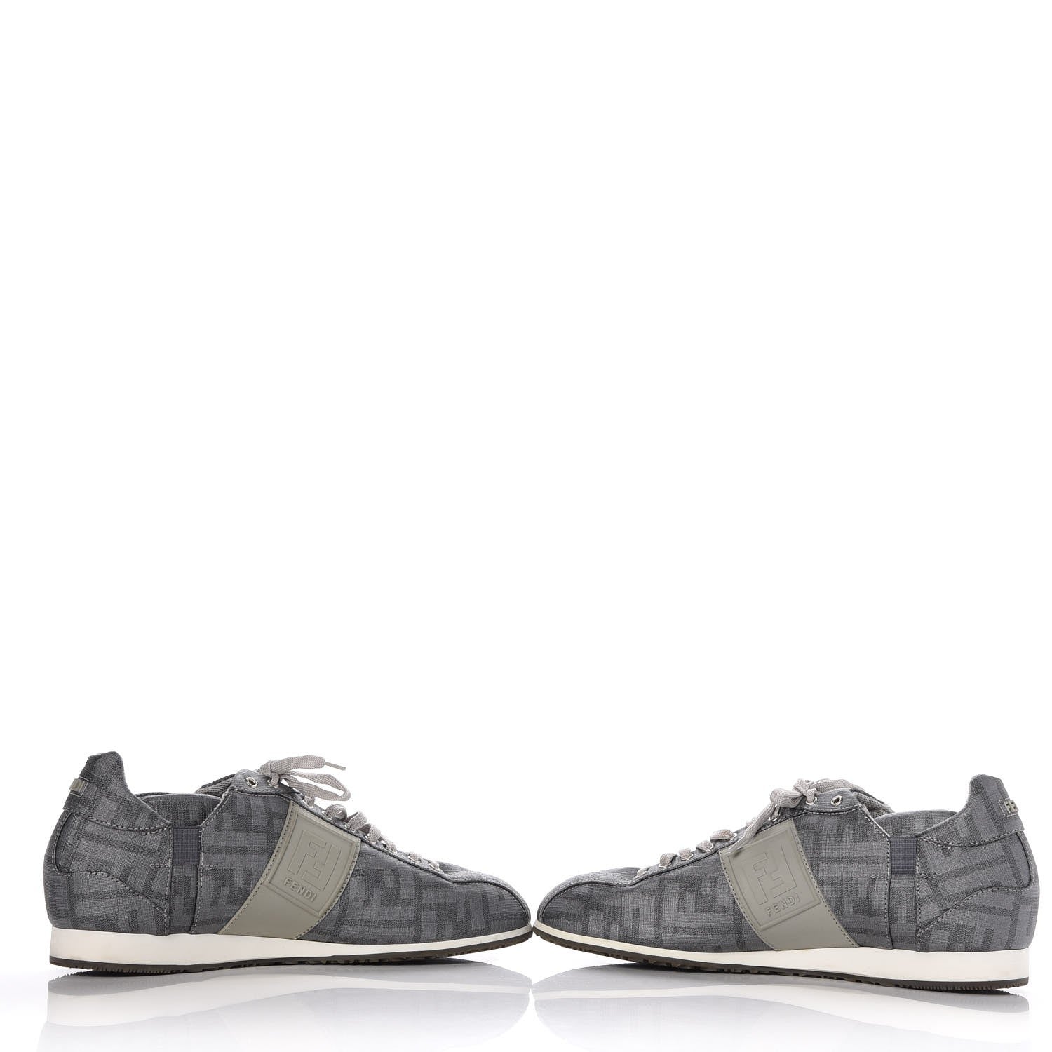 Fendi Coated Canvas FF Mens Low Top Sneakers 7 Grey 6 of 11