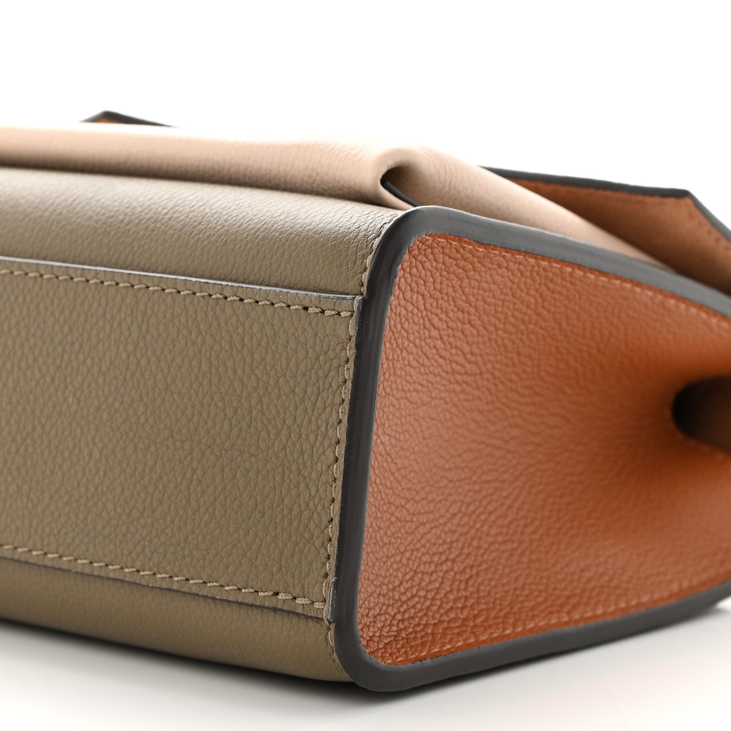 Soft Calfskin Mylockme Chain Bag BB Smokey Brown Green