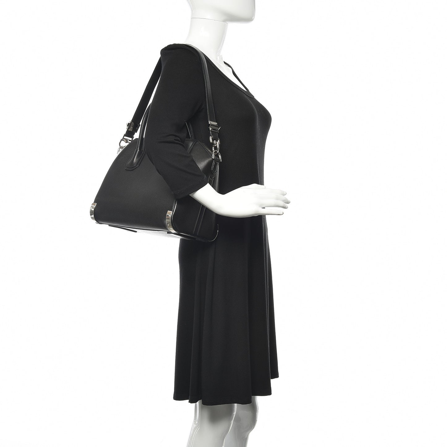 Sugar Goatskin Small Metal Corner Antigona Black
