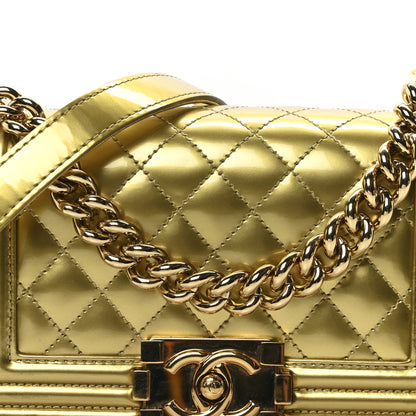 Chanel Metallic Patent Calfskin Quilted Small Boy Flap Gold 8 of 10