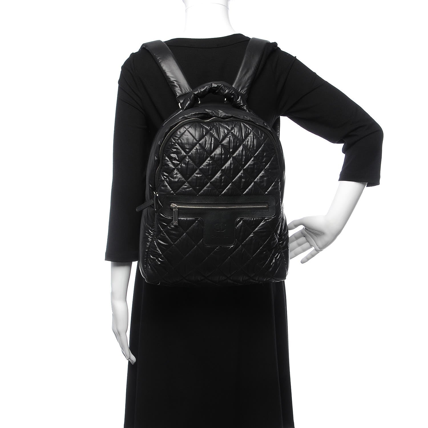 Chanel Nylon Quilted Coco Cocoon Backpack Black 2 of 7
