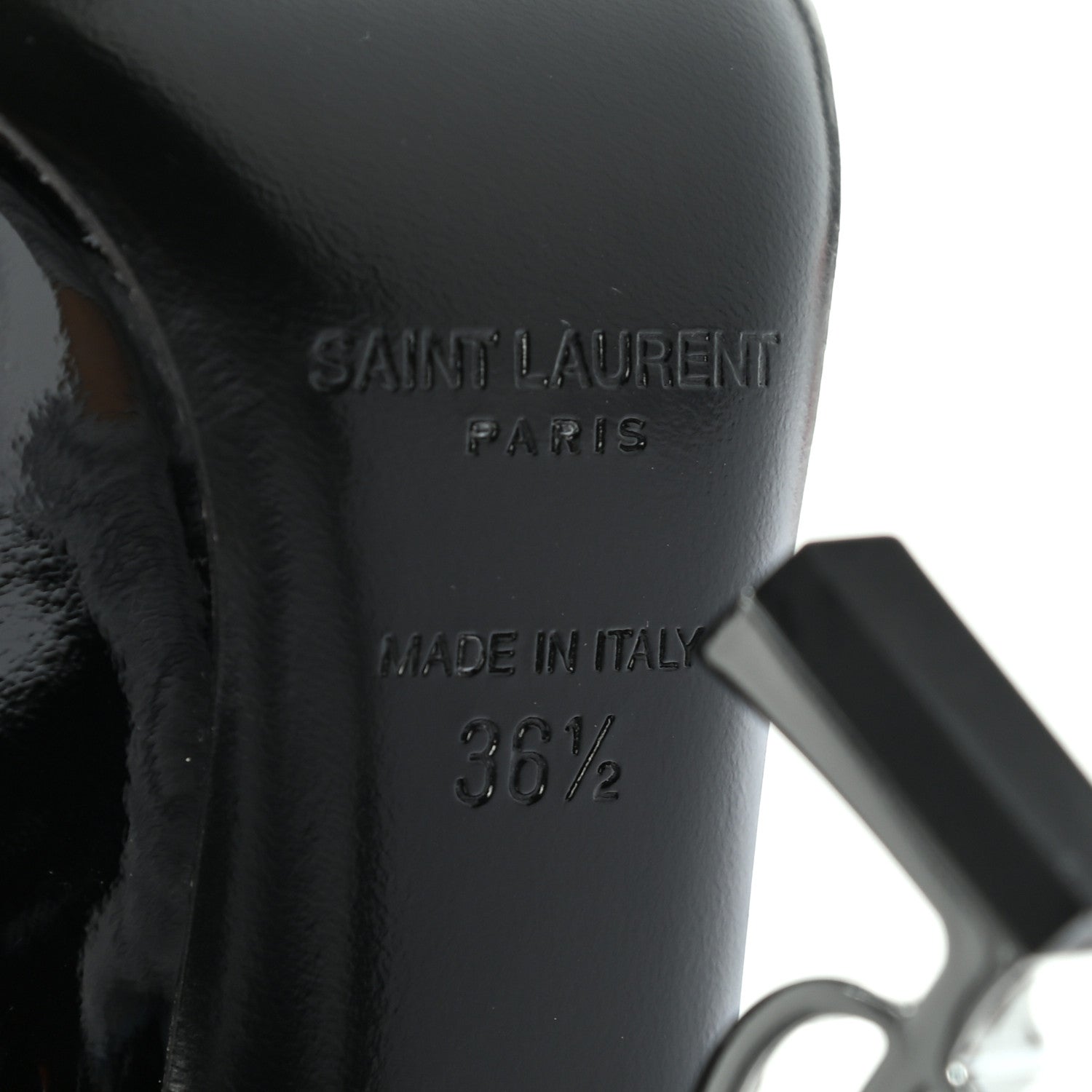 Saint Laurent Patent Opyum 110 Pumps 36.5 Black Silver 6 of 8
