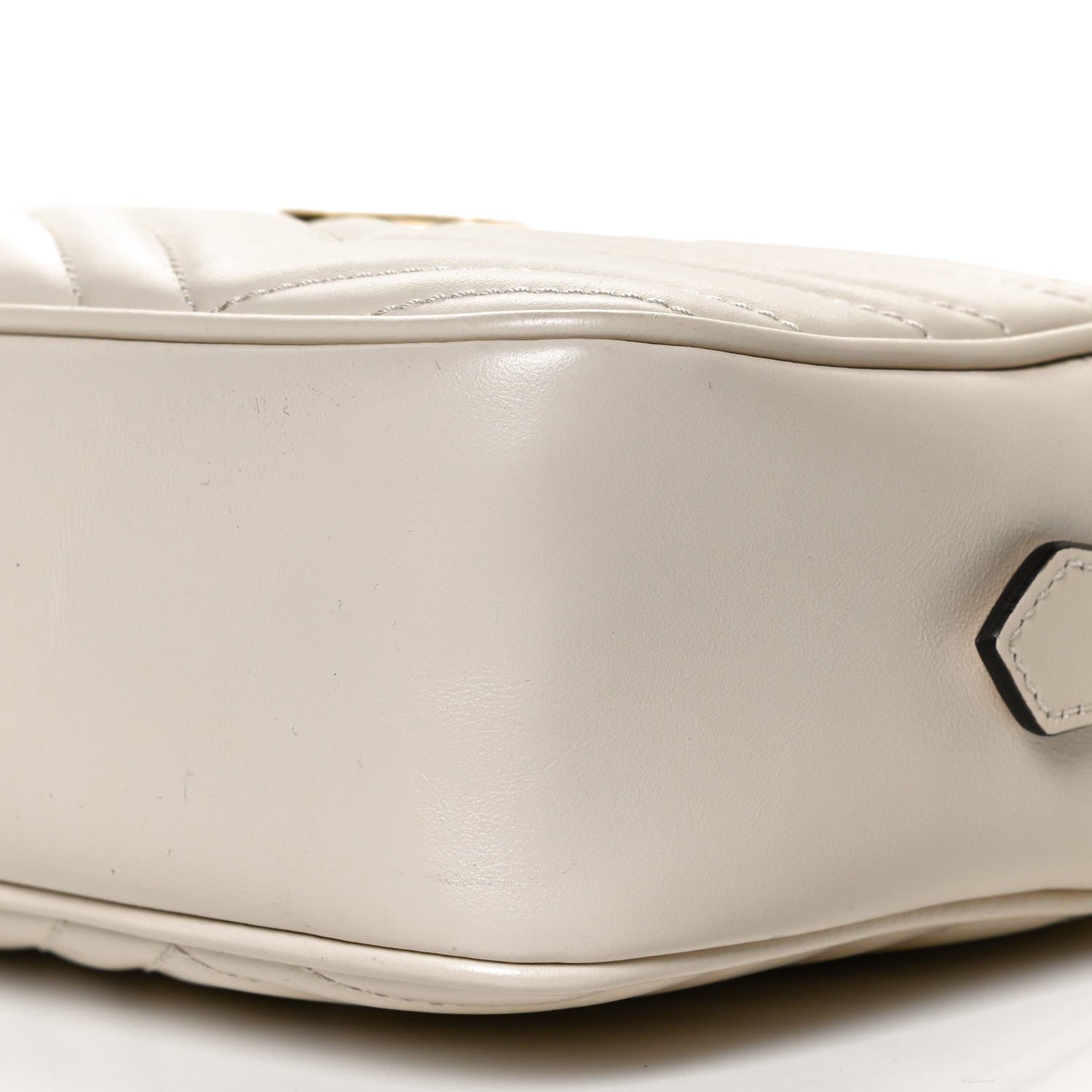 Gucci Calfskin Matelasse Small GG Marmont Chain Shoulder Bag White 11 of 11