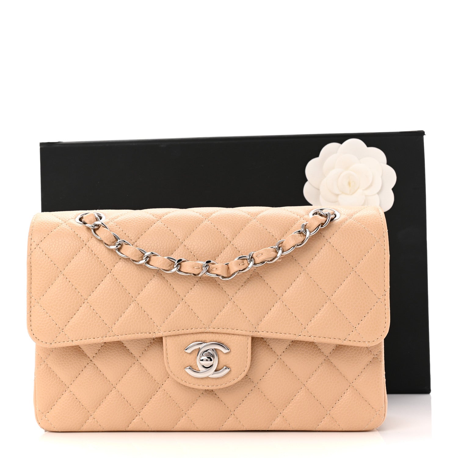 Chanel Caviar Quilted Small Double Flap Beige 11 of 11